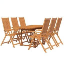 Berkfield Home 7 Piece Garden Dining Set Solid Wood Acacia in Brown - thumbnail 3