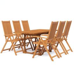 Berkfield Home 7 Piece Garden Dining Set Solid Wood Acacia in Brown - thumbnail 2