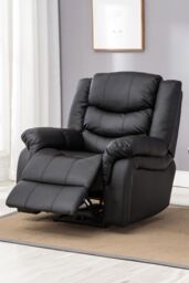 More4Homes Seattle Electric Automatic Recliner Home Lounge Bonded Leather Chair in Black
