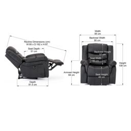 More4Homes Seattle Electric Automatic Recliner Home Lounge Bonded Leather Chair in Black - thumbnail 7