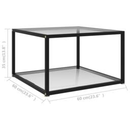 Berkfield Home Durable Coffee Table Transparent 60x60x35 cm Tempered Glass in Clear - Size: 60 x 60 x 35 cm - thumbnail 5