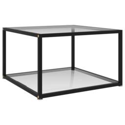 Berkfield Home Durable Coffee Table Transparent 60x60x35 cm Tempered Glass in Clear - Size: 60 x 60 x 35 cm - thumbnail 2
