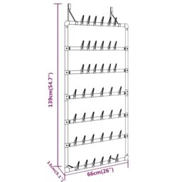Berkfield Home Hanging Shoe Rack Silver 66x13x139 cm - Size: 66 x 13 x 139 cm - thumbnail 6