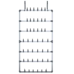 Berkfield Home Hanging Shoe Rack Silver 66x13x139 cm - Size: 66 x 13 x 139 cm - thumbnail 3