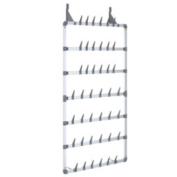 Berkfield Home Hanging Shoe Rack Silver 66x13x139 cm - Size: 66 x 13 x 139 cm - thumbnail 2