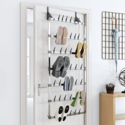 Berkfield Home Hanging Shoe Rack Silver 66x13x139 cm - Size: 66 x 13 x 139 cm