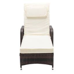 MCC Direct Rattan Sun Lounger Bed with Reclining function Garden & Outdoor in Brown - Size: 1 Pack - thumbnail 2