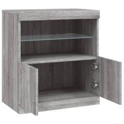 Berkfield Home Sideboard with LED Lights Grey Sonoma 60x37x67 cm - Size: 60 x 37 x 67 cm - thumbnail 7