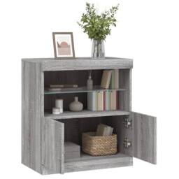 Berkfield Home Sideboard with LED Lights Grey Sonoma 60x37x67 cm - Size: 60 x 37 x 67 cm - thumbnail 5
