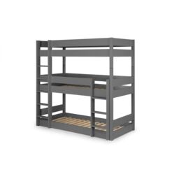 Ashfield Premium Anthracite Triple Bunk Bed in Charcoal - Size: Single - thumbnail 4