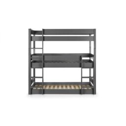 Ashfield Premium Anthracite Triple Bunk Bed in Charcoal - Size: Single - thumbnail 3