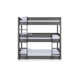 Ashfield Premium Anthracite Triple Bunk Bed in Charcoal - Size: Single - thumbnail 2