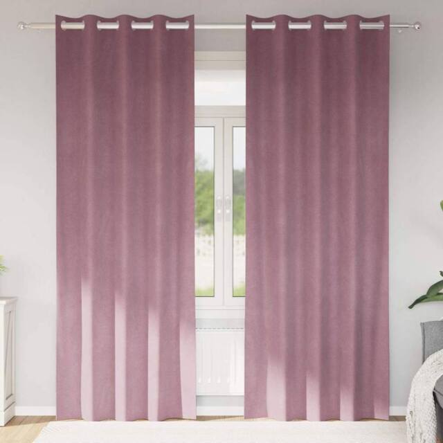 Berkfield Home Blackout Curtains with Eyelets 2 pcs Dark Pink Velvet - image 1