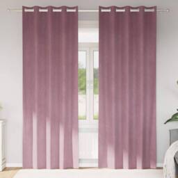 Berkfield Home Blackout Curtains with Eyelets 2 pcs Dark Pink Velvet
