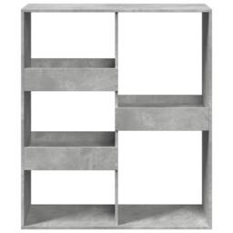 Berkfield Home Classic Book Cabinet/Room Divider Concrete Grey 100x33x115 cm - Size: 100 x 33 x 115 cm - thumbnail 4