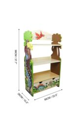 Teamson Kids Fantasy Fields Dinosaur Kingdom Hand Crafted Kids Wooden Bookcase - thumbnail 3