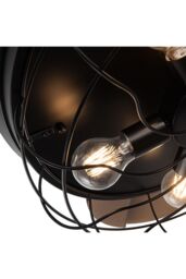 Caged Farmhouse Style Ceiling Fan with Lights in Black - thumbnail 5