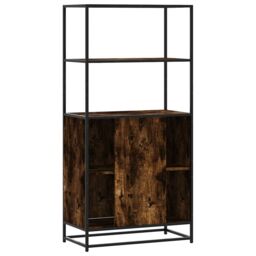 Berkfield Home Highboard Smoked Oak 68x35x139 cm Engineered Wood & Metal in Brown - Size: 68 x 35 x 139 cm - thumbnail 6