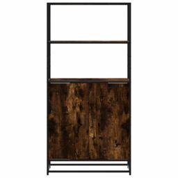 Berkfield Home Highboard Smoked Oak 68x35x139 cm Engineered Wood & Metal in Brown - Size: 68 x 35 x 139 cm - thumbnail 4