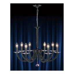 Netlighting Elena Ceiling Pendant Chandelier 8 Light Black Chrome Crystal - thumbnail 2