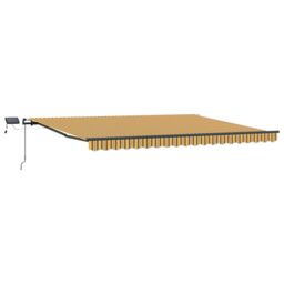 Berkfield Home Manual Retractable Awning with LED Multicolour Stripe 400x300 cm in Yellow - thumbnail 4