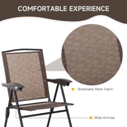 OUTSUNNY 3 Piece Patio Furniture Bistro Set Adjustable Backrest in Brown - thumbnail 6