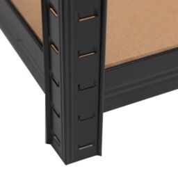Harbour Housewares 5-Tier Steel Garage Shelving Units Set - 2pc Set Heavy Duty Storage Shelves in Black - thumbnail 8