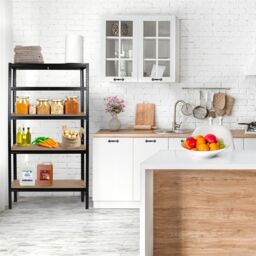 Harbour Housewares 5-Tier Steel Garage Shelving Units Set - 2pc Set Heavy Duty Storage Shelves in Black - thumbnail 6