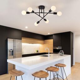 VOGREX LED Ceiling Light Chandelier vintage pendant lights fitting Bedroom Lamp Sputnik in Black - Size: 25 cm diameter x 19 cm high - thumbnail 5