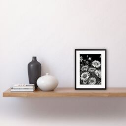 "Artery8 Wall Art Print Daisy Flower Field Black & White Artwork Framed 9X7 Inch - Size: W7"" x H9""" - thumbnail 2