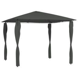 Berkfield Home Gazebo with Post Covers 3x3x2.6 m Anthracite 160 g/m ² in Black - thumbnail 1