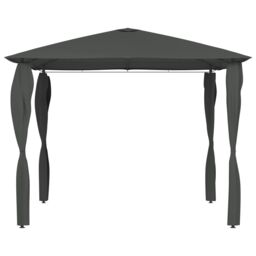 Berkfield Home Gazebo with Post Covers 3x3x2.6 m Anthracite 160 g/m ² in Black - thumbnail 2