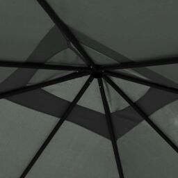 Berkfield Home Gazebo with Post Covers 3x3x2.6 m Anthracite 160 g/m ² in Black - thumbnail 3