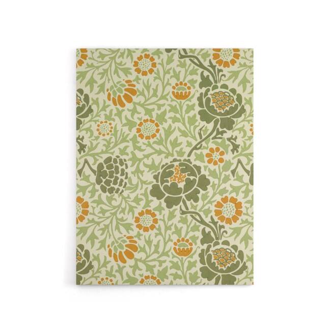 "Artery8 Grafton 1883 Floral Motif Canvas Wall Art Print William Morris in Green - Size: W18"" x H24""" - image 1