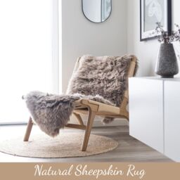 Infinity Leather Luxury Genuine Sheepskin Double Natural Fluffy Soft Real Wool Rug in Taupe - Size: 180 cm x 60 cm - thumbnail 4