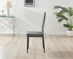 FurnitureboxUK Novara 100cm Round Dining Table & 4 Velvet Milan Black Leg Chairs in Grey - thumbnail 9