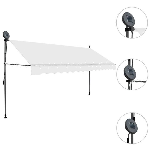 Berkfield Home Manual Retractable Awning with LED 350 cm Cream - image 1