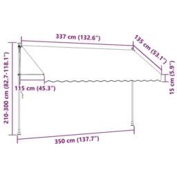 Berkfield Home Manual Retractable Awning with LED 350 cm Cream - thumbnail 8