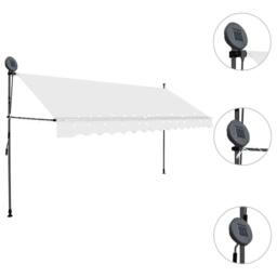 Berkfield Home Manual Retractable Awning with LED 350 cm Cream - thumbnail 1