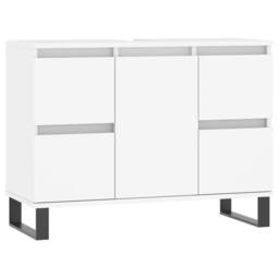 Berkfield Home Bathroom Cabinet White 80x33x60 cm Engineered Wood - Size: 80 x 33 x 60 cm - thumbnail 2