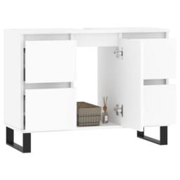 Berkfield Home Bathroom Cabinet White 80x33x60 cm Engineered Wood - Size: 80 x 33 x 60 cm - thumbnail 3