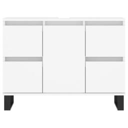 Berkfield Home Bathroom Cabinet White 80x33x60 cm Engineered Wood - Size: 80 x 33 x 60 cm - thumbnail 5