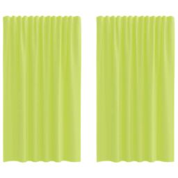Berkfield Home Voile Curtains with Rod Pockets 2 pcs Apple Green - thumbnail 2