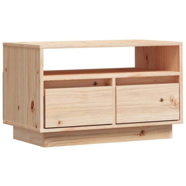 Berkfield Home TV Cabinet 60x35x37 cm Solid Wood Pine in Natural - Size: 60 x 35 x 37 cm - image 1