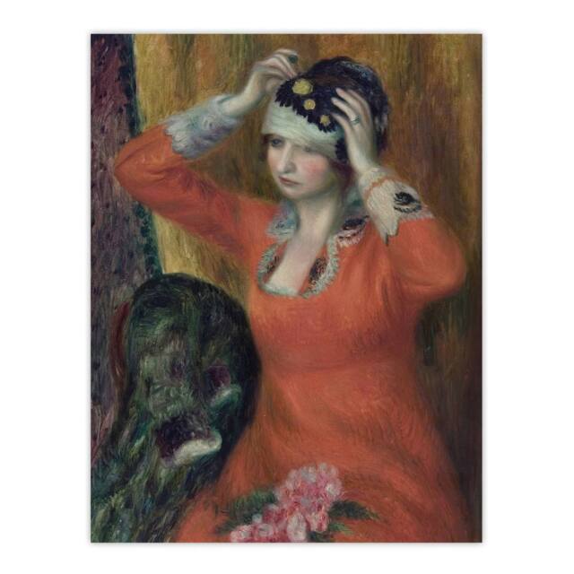 "Artery8 Red Dress Pinning on Hat Glackens Wall Art Poster Print - Size: W12"" x H16""" - image 1