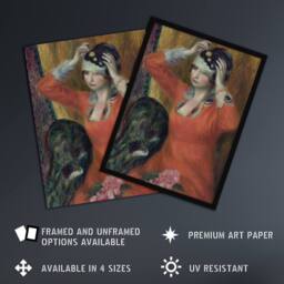 "Artery8 Red Dress Pinning on Hat Glackens Wall Art Poster Print - Size: W12"" x H16""" - thumbnail 2