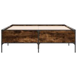 Berkfield Home Durable Bed Frame without Mattress Smoked Oak 120x190 cm Small Double in Brown - thumbnail 4