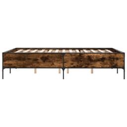 Berkfield Home Durable Bed Frame without Mattress Smoked Oak 120x190 cm Small Double in Brown - thumbnail 5