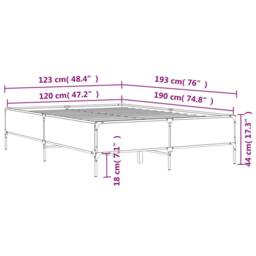 Berkfield Home Durable Bed Frame without Mattress Smoked Oak 120x190 cm Small Double in Brown - thumbnail 9