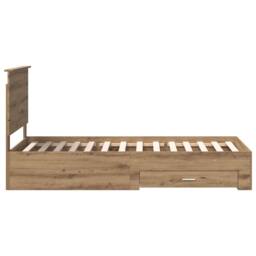 Berkfield Home Bed Frame with Drawer Artisan Oak 90 x 200 cm Engineered Wood in Brown - thumbnail 8